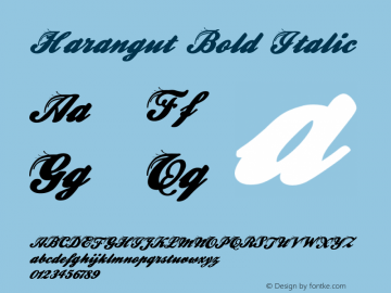 Harangut Bold Italic Version 1.000 Font Sample