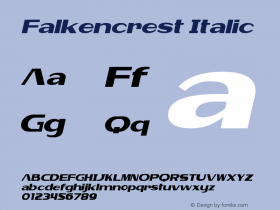 Falkencrest Italic Version 1.000图片样张