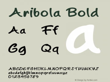 Aribola Bold Version 1.000 Font Sample