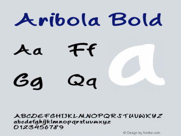 Aribola Bold Version 1.000 Font Sample