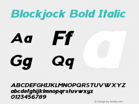 Blockjock Bold Italic Version 1.000图片样张