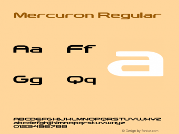 Mercuron Regular Version 1.000 Font Sample