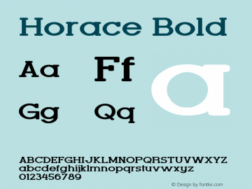 Horace Bold Version 1.000 Font Sample