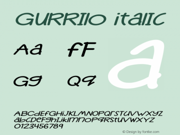 Gurrilo Italic Version 1.000 Font Sample
