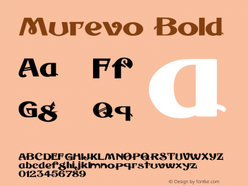 Murevo Bold Version 1.000 Font Sample