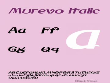 Murevo Italic Version 1.000图片样张