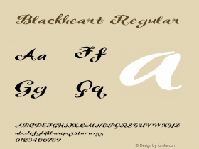 Blackheart Regular Version 1.000 Font Sample