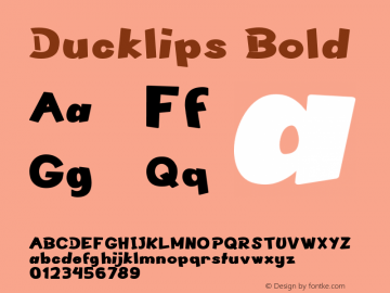 Ducklips Bold Version 1.000 Font Sample