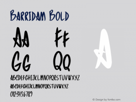 Barridam Bold Version 1.000 Font Sample