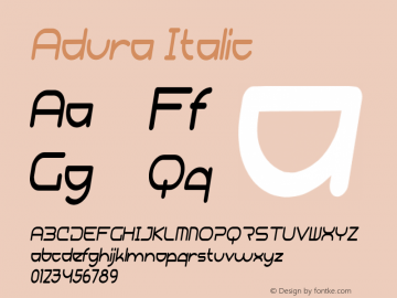 Adura Italic Version 1.000图片样张