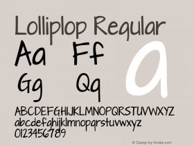 Lolliplop Regular Version 1.000 Font Sample