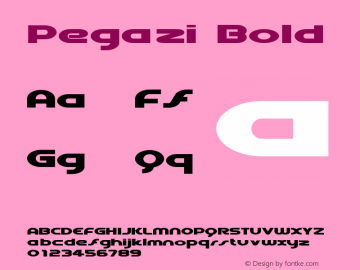 Pegazi Bold Version 1.000 Font Sample
