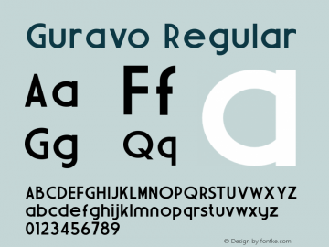 Guravo Regular Version 1.500 Font Sample