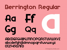 Berrington Regular Version 1.500 Font Sample