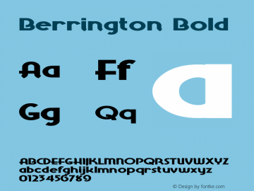 Berrington Bold Version 1.000 Font Sample