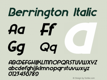 Berrington Italic Version 1.000图片样张