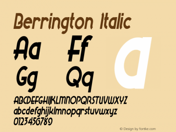 Berrington Italic Version 1.000图片样张