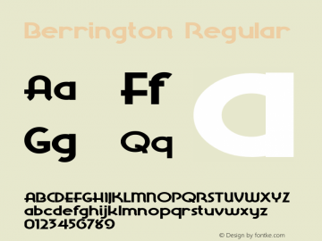 Berrington Regular Version 1.000 Font Sample