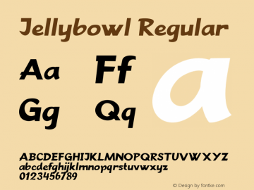 Jellybowl Regular Version 1.000 Font Sample