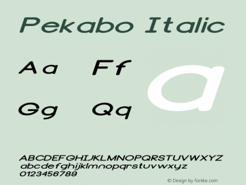 Pekabo Italic Version 1.000图片样张