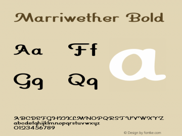 Marriwether Bold Version 1.000 Font Sample