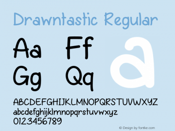 Drawntastic Regular Version 1.000 Font Sample