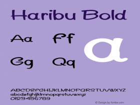 Haribu Bold Version 1.000 Font Sample