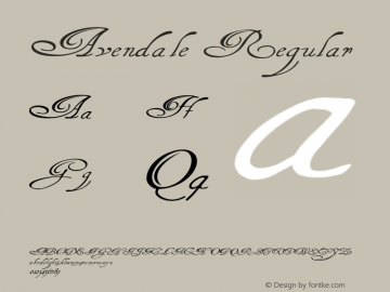 Avendale Regular Version 1.000 Font Sample