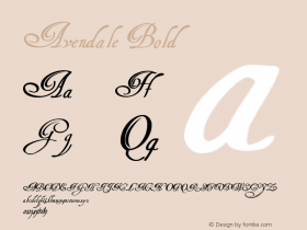 Avendale Bold Version 1.000 Font Sample