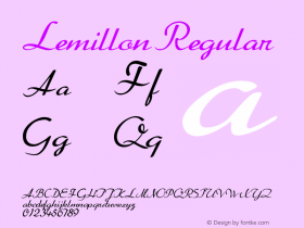 Lemillon Regular Version 1.500 Font Sample