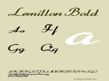 Lemillon Bold Version 1.000 Font Sample