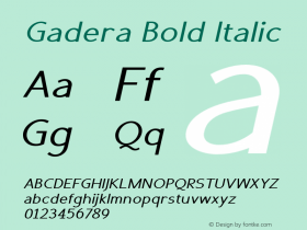 Gadera Bold Italic Version 1.000图片样张