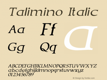 Talimino Italic Version 1.000图片样张