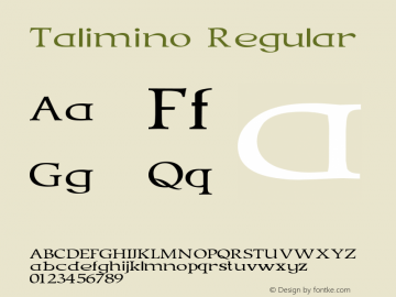 Talimino Regular Version 1.000 Font Sample