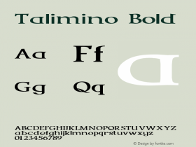 Talimino Bold Version 1.000 Font Sample