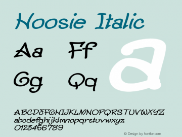 Hoosie Italic Version 1.000图片样张