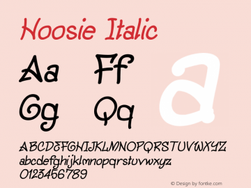 Hoosie Italic Version 1.000图片样张