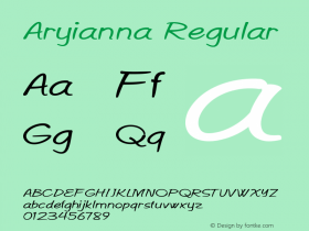 Aryianna Regular Version 1.000 Font Sample