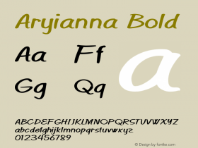 Aryianna Bold Version 1.000 Font Sample