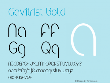 Gavitrist Bold Version 1.000 Font Sample