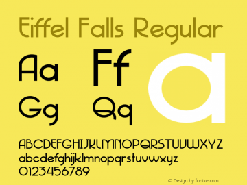 Eiffel Falls Regular Version 1.000 Font Sample