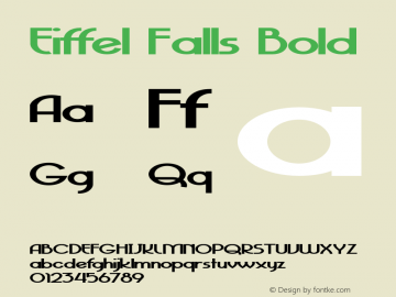 Eiffel Falls Bold Version 1.000 Font Sample