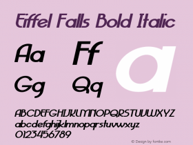 Eiffel Falls Bold Italic Version 1.000图片样张