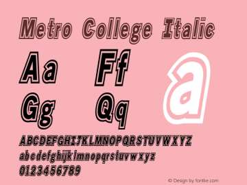 Metro College Italic Version 1.000图片样张