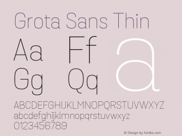 Grota Sans Thin Version 1.0; webfont-rip-adam 1.0;图片样张