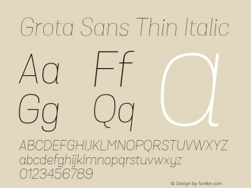 Grota Sans Thin Italic Version 1.0; webfont-rip-adam 1.0;图片样张