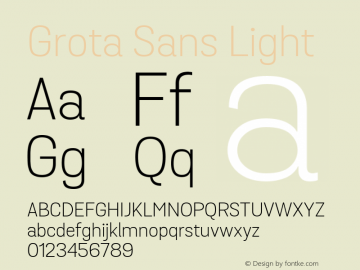 Grota Sans Light Version 1.0; webfont-rip-adam 1.0;图片样张
