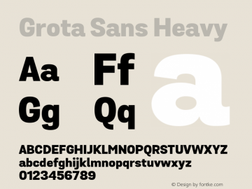 Grota Sans Heavy Version 1.0; webfont-rip-adam 1.0;图片样张