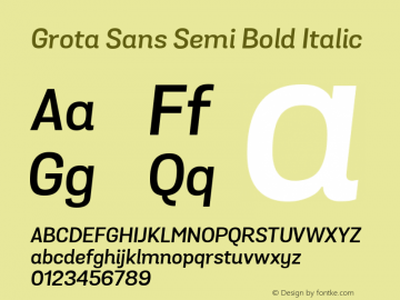 Grota Sans Semi Bold Italic Version 1.0; webfont-rip-adam 1.0;图片样张