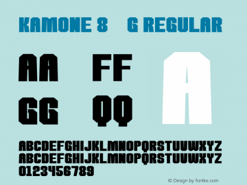 kamone 8__G Regular Ver.1 Gomarice Font  2014/08/06图片样张